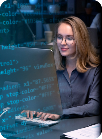 Woman coding